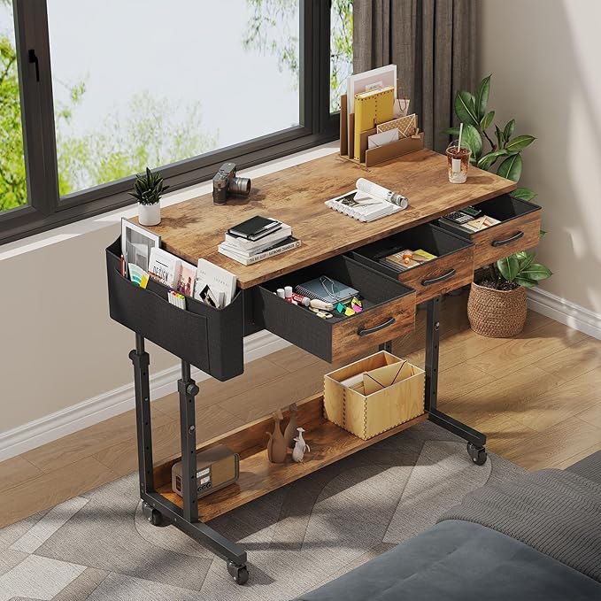 WINAZ Rolling Standing Desk Adjustable Height