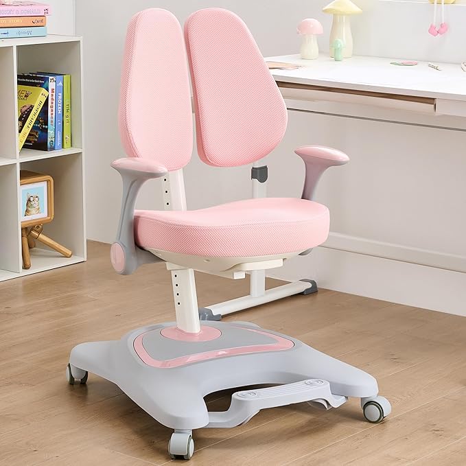 ERIYA Kids Desk Chair, Ergonomic Chair: Height-Adjustable, Double Back Support