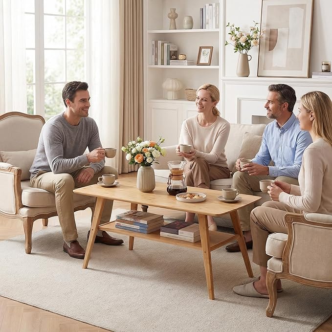 Eco-Friendly Natural Bamboo Coffee Table