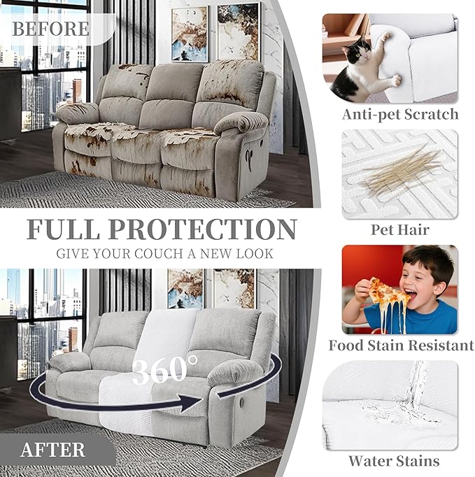 100% Waterproof Sectional Recliner Couch Covers