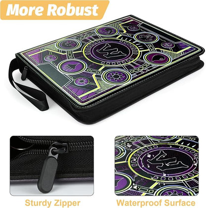 9 Pocket Card Binder,Trading Card Binder Premium 720 Double PU Card Collection Binder with Sleeves,Card Folder for MTG, TCG, Sports Cards, (Purple)