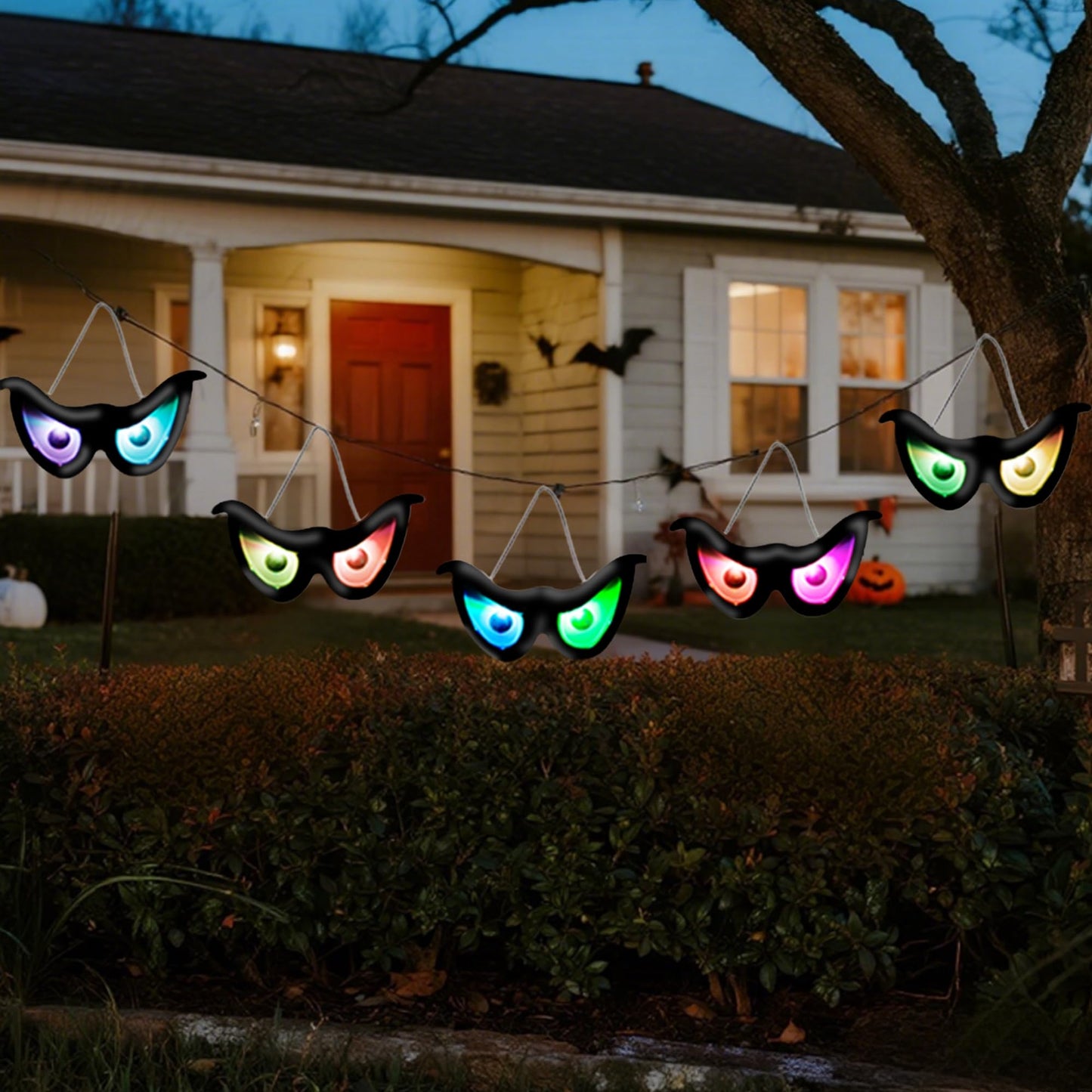 yofit 6.5ft Outdoor Halloween Decorations 5 Pairs Glowing Eyes