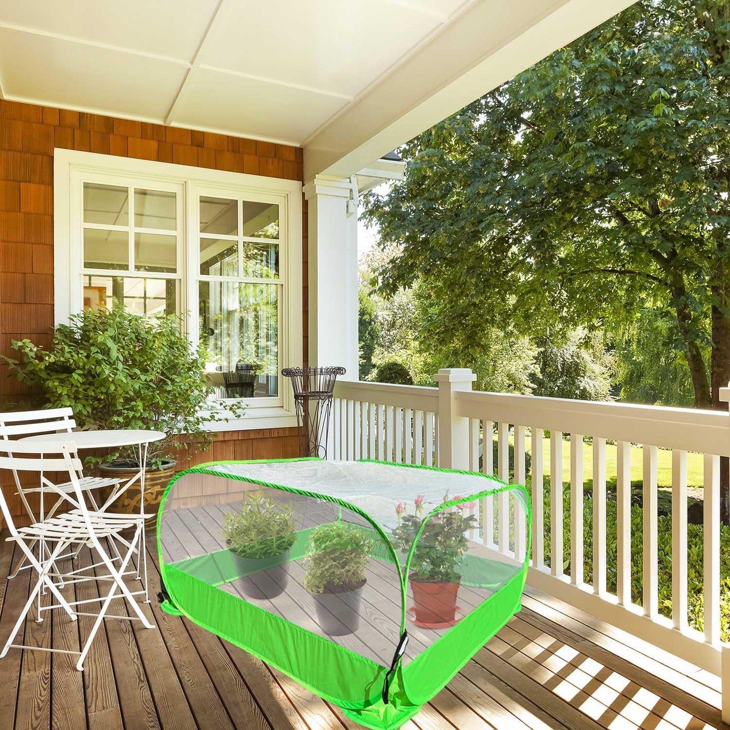 Pop Up Garden Mesh Plant Cover 2Pcs Outdoor Plant Protector Mesh Plant Enclosure Raised Bed Garden Bird and Pest Protection Guard for Fruits Vegetables Seedlings and Herbs