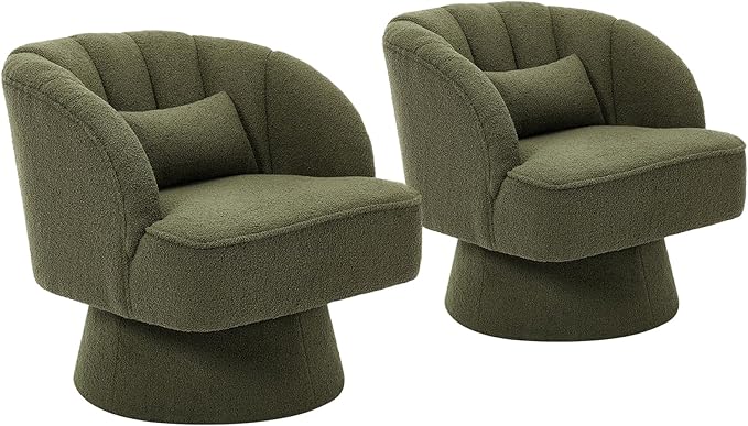 Garvee Ultra-Plush Swivel Accent Chair, 360° Barrel Lounge Chair