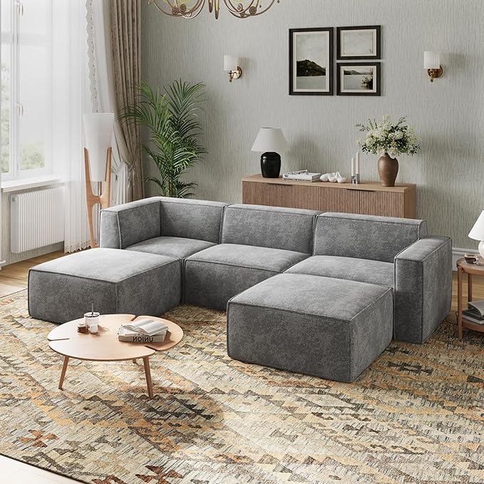 Novilla 109" Modular Sectional Sofa, No Assembly Cloud Sectional Couch