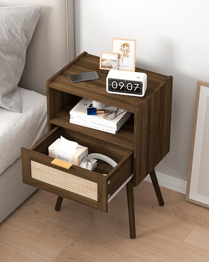 Veegle Nightstand, Modern Bedside Table