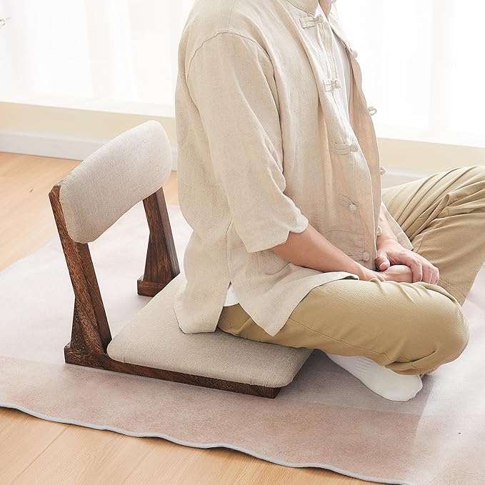 Meditation Chair with Back Support, Japanese Floor Chair, Back Jack