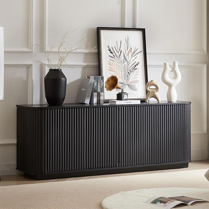 Fluted TV Stand for TVs Up to 75 Inch, Entertainment Center