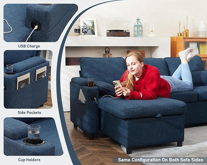 DURASPACE Sofa Bed Sleeper Pull Out 2 in 1 Sectional Sleeper Sofa Couches