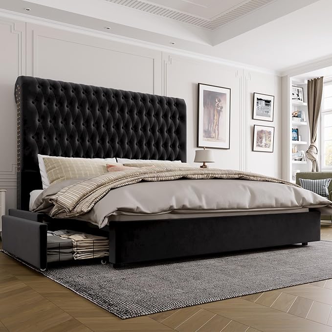 King Size Bed Frame 54" Tall Headboard