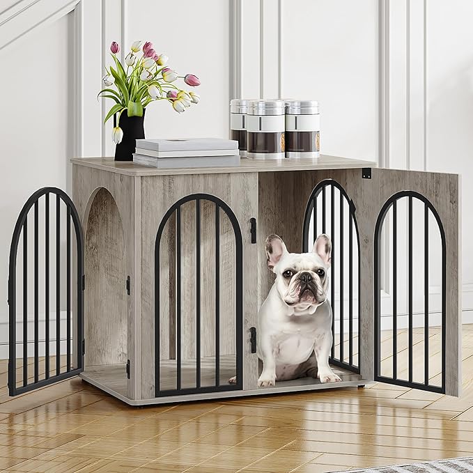 Hzuaneri 26.8'' Wooden Dog Crate Furniture, Indoor Dog Kennel Dogs Cage