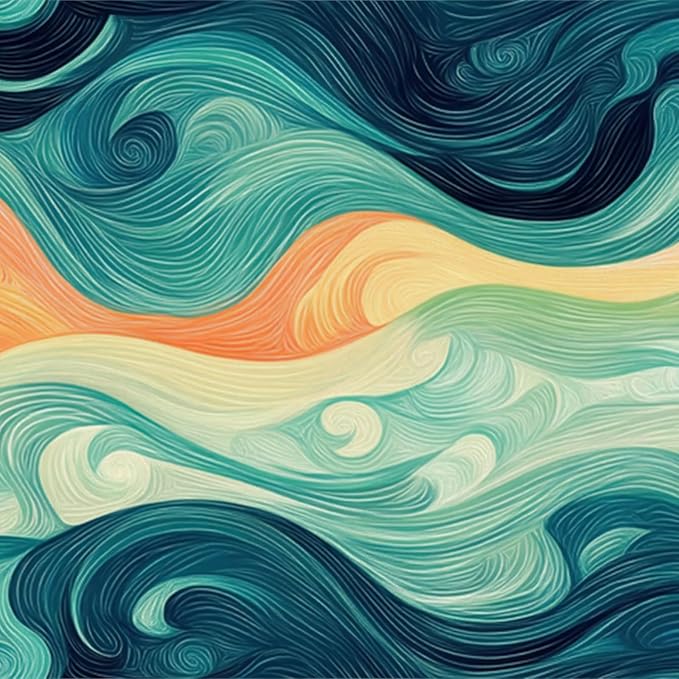 HOMETITUTE Sunset Swirl Landscape Wallpaper Peel and Stick Contact Paper Wall