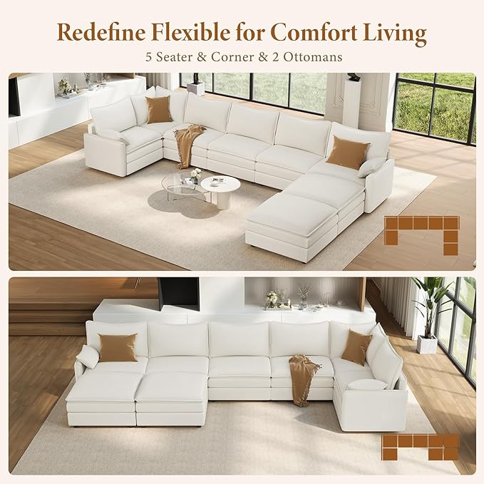 Vesgantti Large Modular Sectional Sofa, Big Comfy Cloud Couch