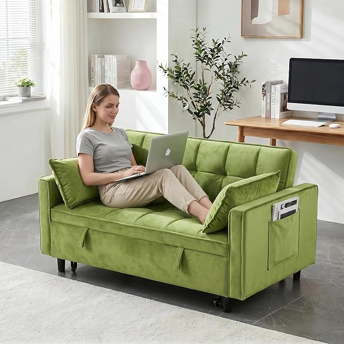 3 in 1 Convertible Sofa Bed, Loveseat Sleeper Sofa