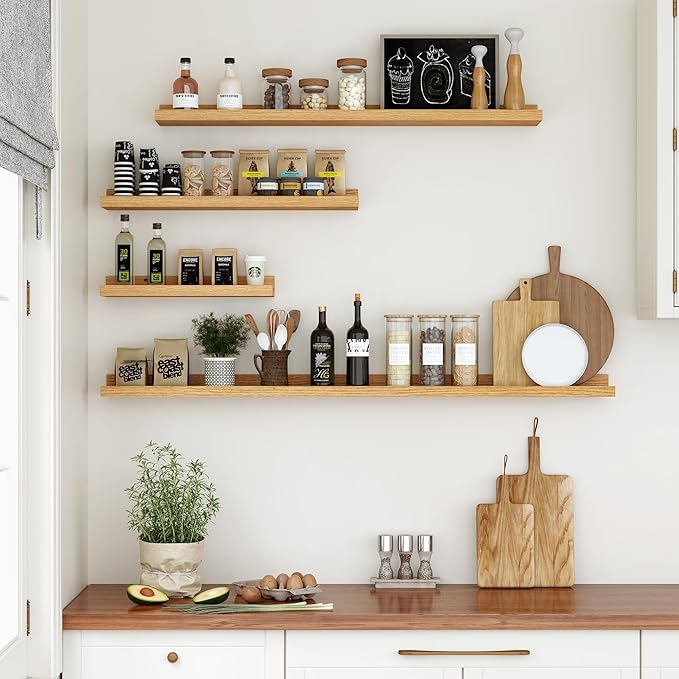 Floating Shelves for Wall, 36 inch Wood Floating Shelves Set of 2, Picture