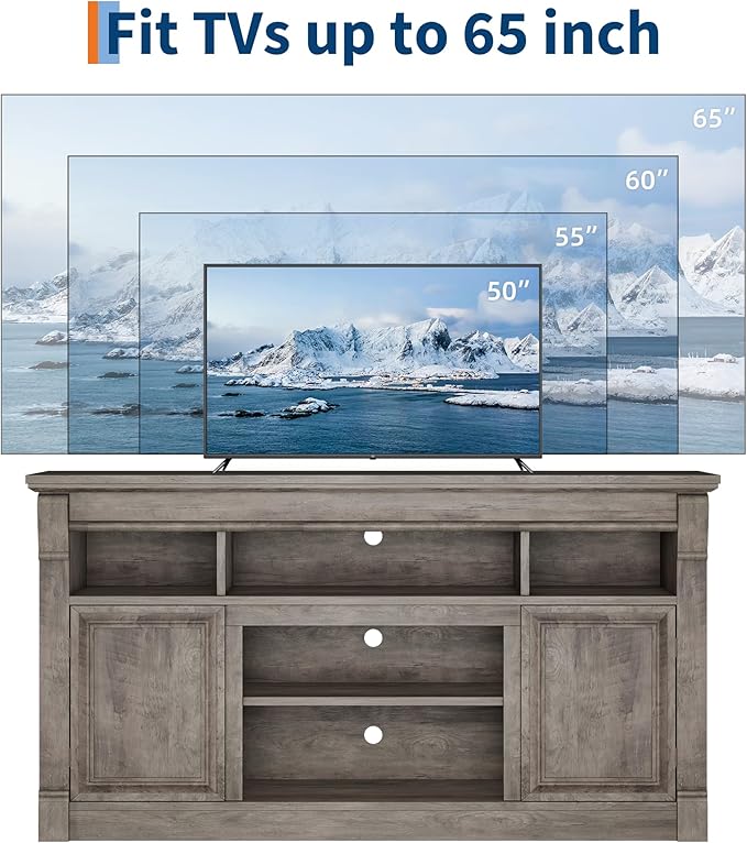 IDEALHOUSE Farmhouse TV Stand for TVs Up to 65", Entertainment Center