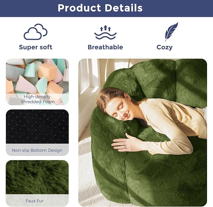 MAXYOYO Bean Bag Chair for Adults, Loveseat Floral Shaped Bean Bag Sofa