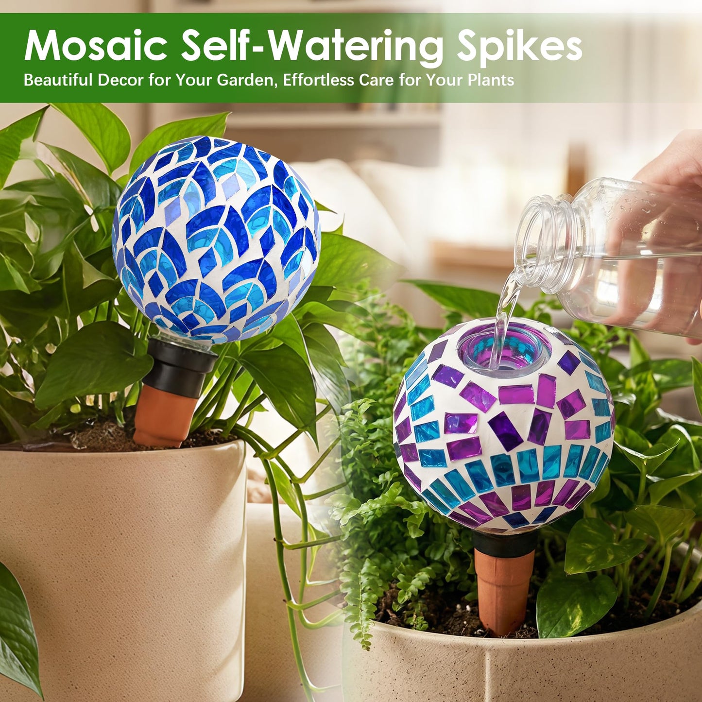 Chonsun Plant Watering Globe Large Self Watering Globes 2 Pack for Indoor Outdoor Plants Self Watering Planter Insert Watering Devices for Plant Lover Gifts