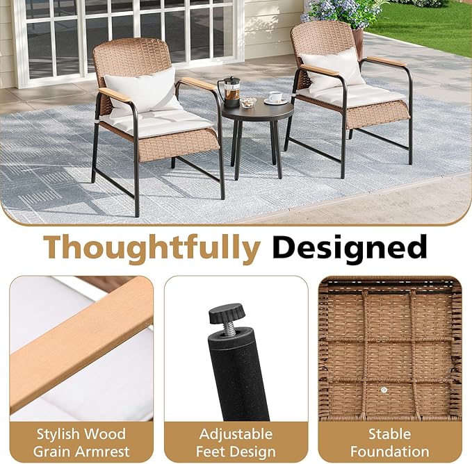 Jing's Villa 3-Piece Outdoor Bistro Set