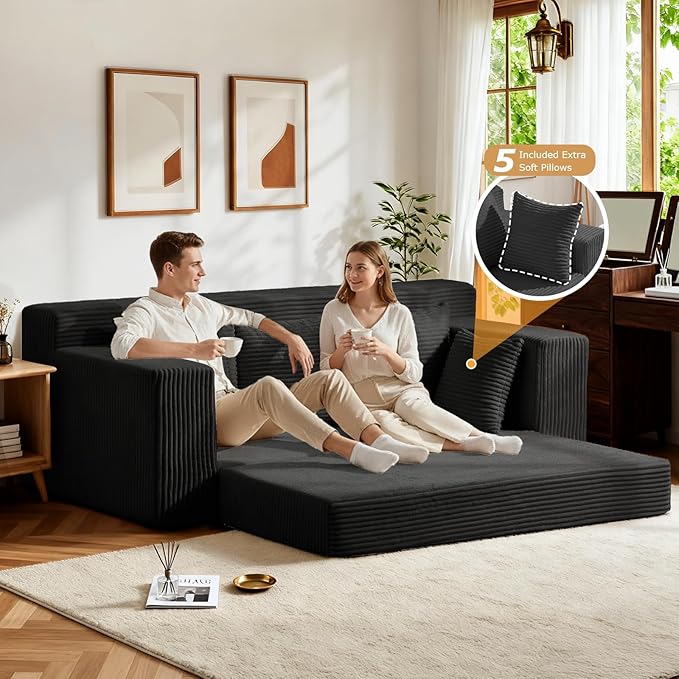 Convertible Sofa Bed, Pull Out 3 Seater Sleeper Sofa