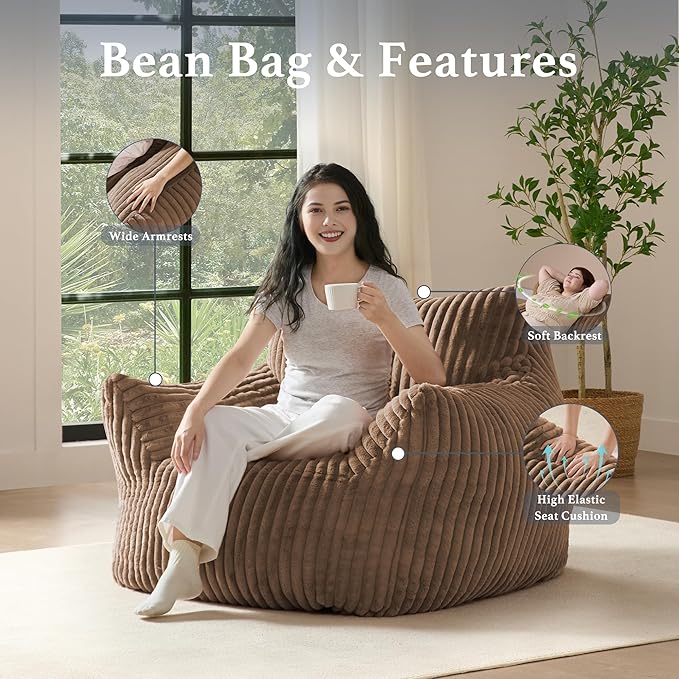 Giant Plush Bean Bag Chair for Adults