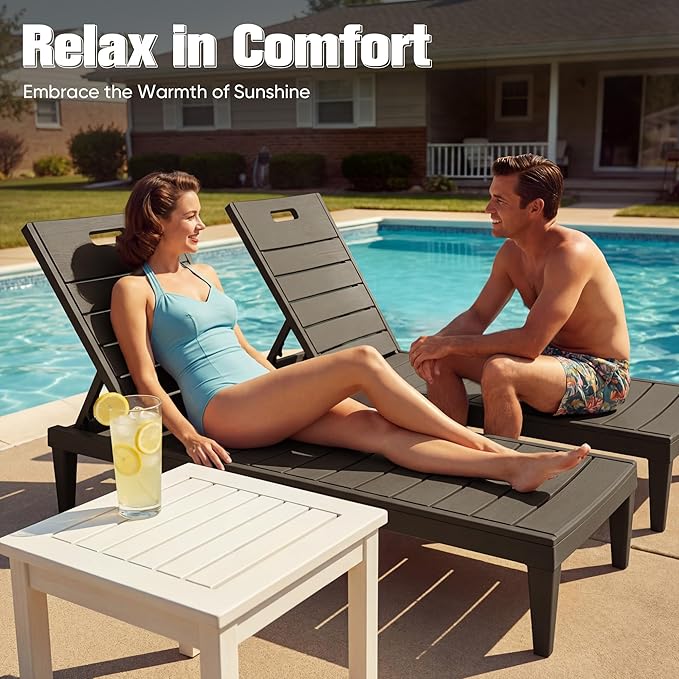 Devoko Outdoor Chaise Lounge Chair Set of 2