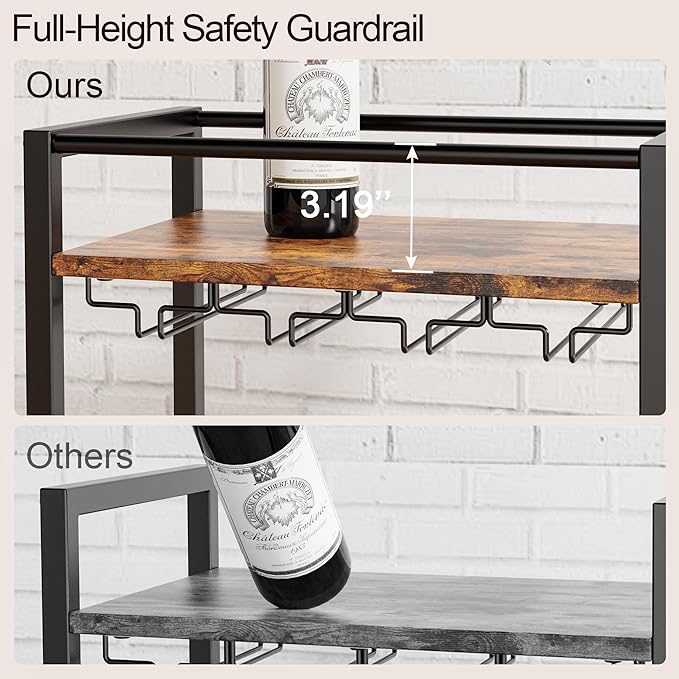 Bar Cart, Home Bar Serving Cart, Mobile Kitchen Carts
