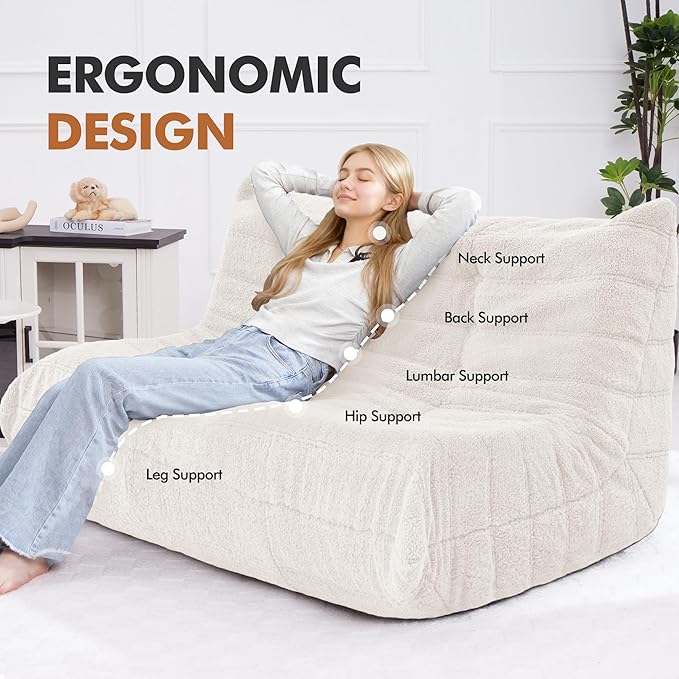 Bean Bag Loveseat Chair Big Sofa Beanbag Chair