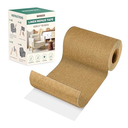 BESEZX Linen Fabric Repair Tape, 3x79 Inch Self Adhesive Repair Patches