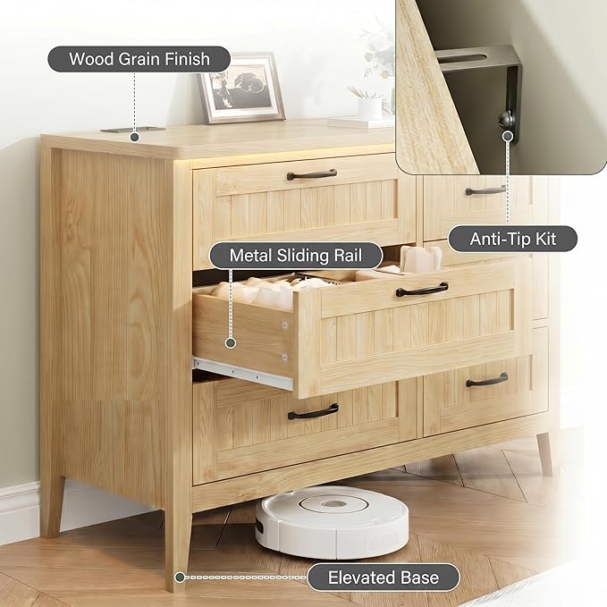 GarveeLife 6 Drawer Dresser