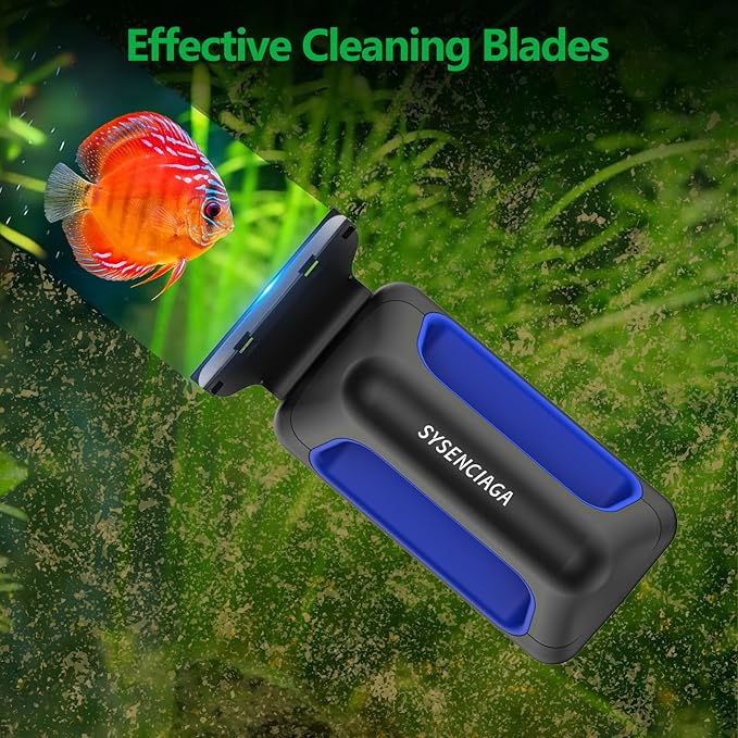 Aquarium Magnet Glass Cleaner, Double-Sided Detachable & Floating Algae Scraper for 0.2-0.6 Inch Fish Tank Glass Cleaning, No Scratches (M)