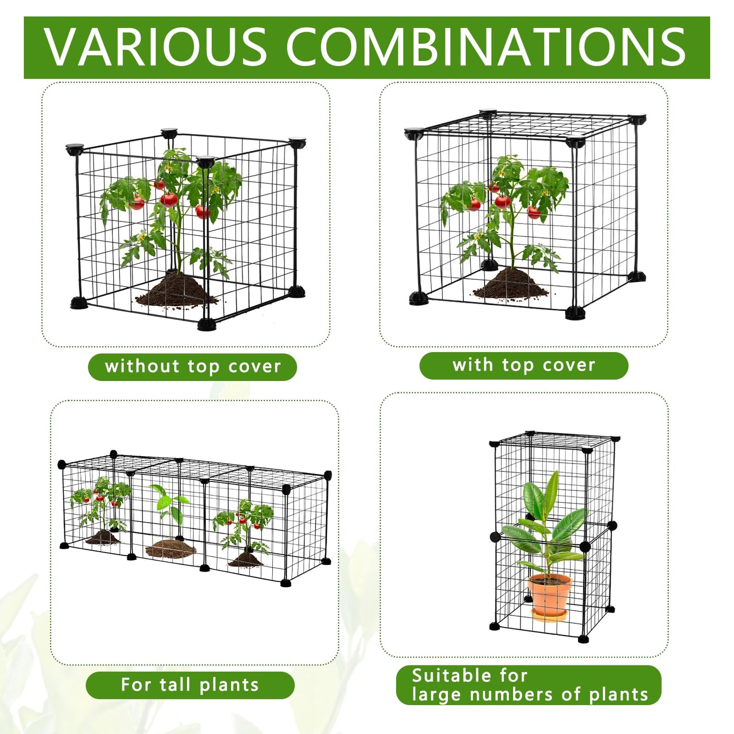 CIEOVO Plant Protectors from Animals, Heavy Duty Metal Plant Cages, 12"x12" Chicken Wire Cloche for Plants Wire Plant Covers Garden Protection Garden Plant Cloche, Chicken Wire Cloche Plant Protector