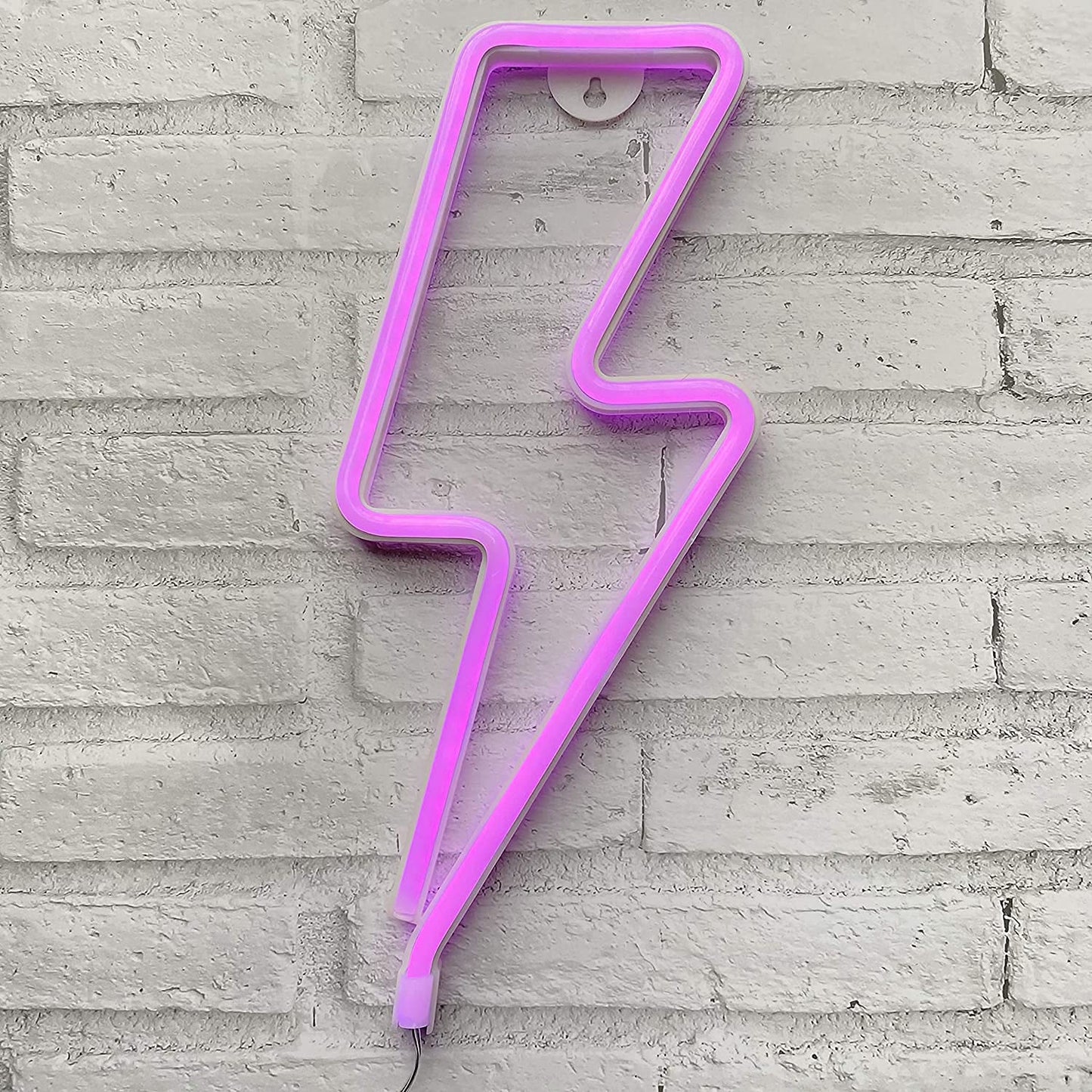 Lightning Shape Purple Neon Sign, Attivolife LED Art Decorative Lamp Cool Wall Decor for Home Room Christmas Wedding Bar Party Supplies