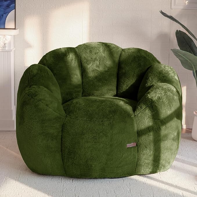 MAXYOYO Bean Bag Chair for Adults, Floral Shaped Bean Bag Sofa, Ultra Soft Faux
