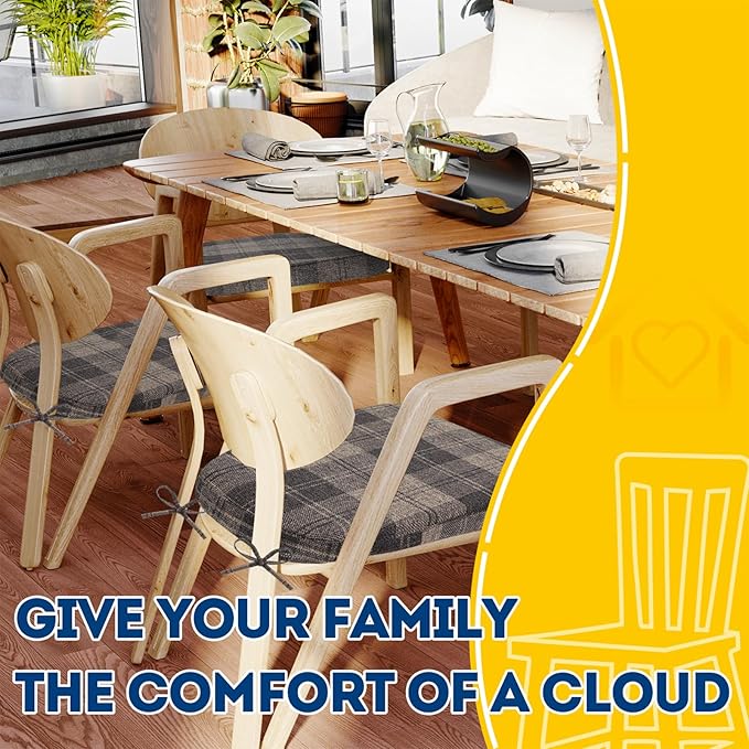 AAAAAcessories D-Shaped Chair Cushions, Machine-Washable Cover
