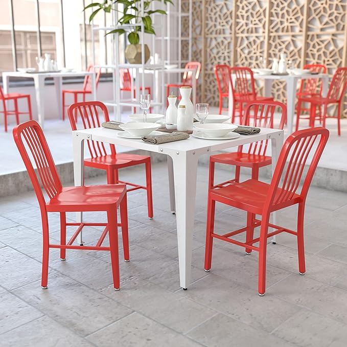 Flash Furniture Gael Indoor/Outdoor Modern Metal Dining Chairs,