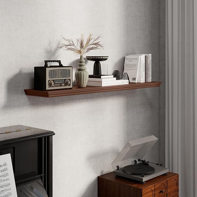 Fun Memories Floating Shelves 48 Inch Long, 9.3 Inch Deep Classic Crown Molding