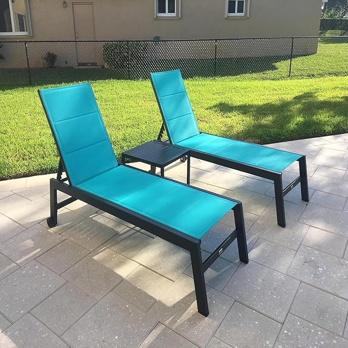 PURPLE LEAF Outdoor Chaise Lounge Set of 2 Aluminum Patio Lounge Chair