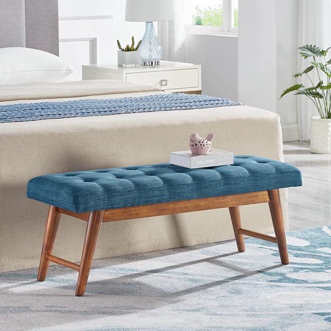 Amazon Basics Modern Haraden Upholstered Button-Tufted Bench