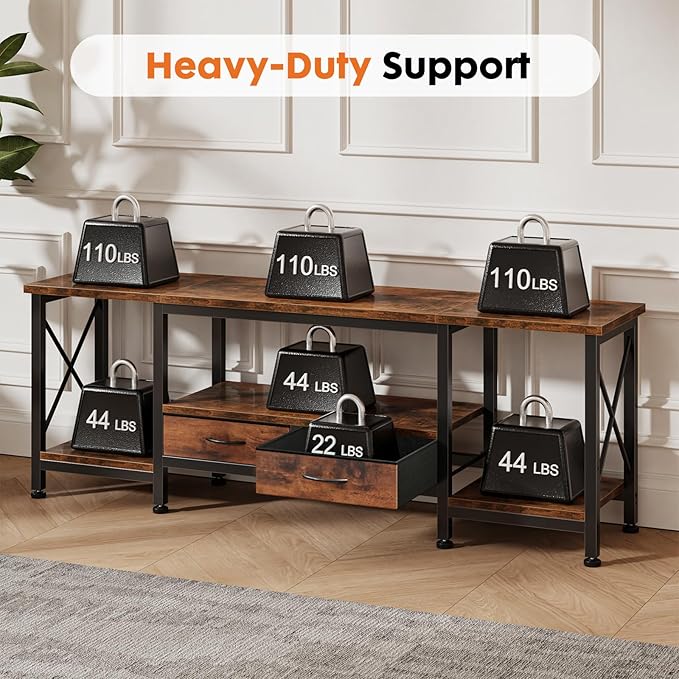 DUMOS 55” TV Stand with Power Outlets, Entertainment Center