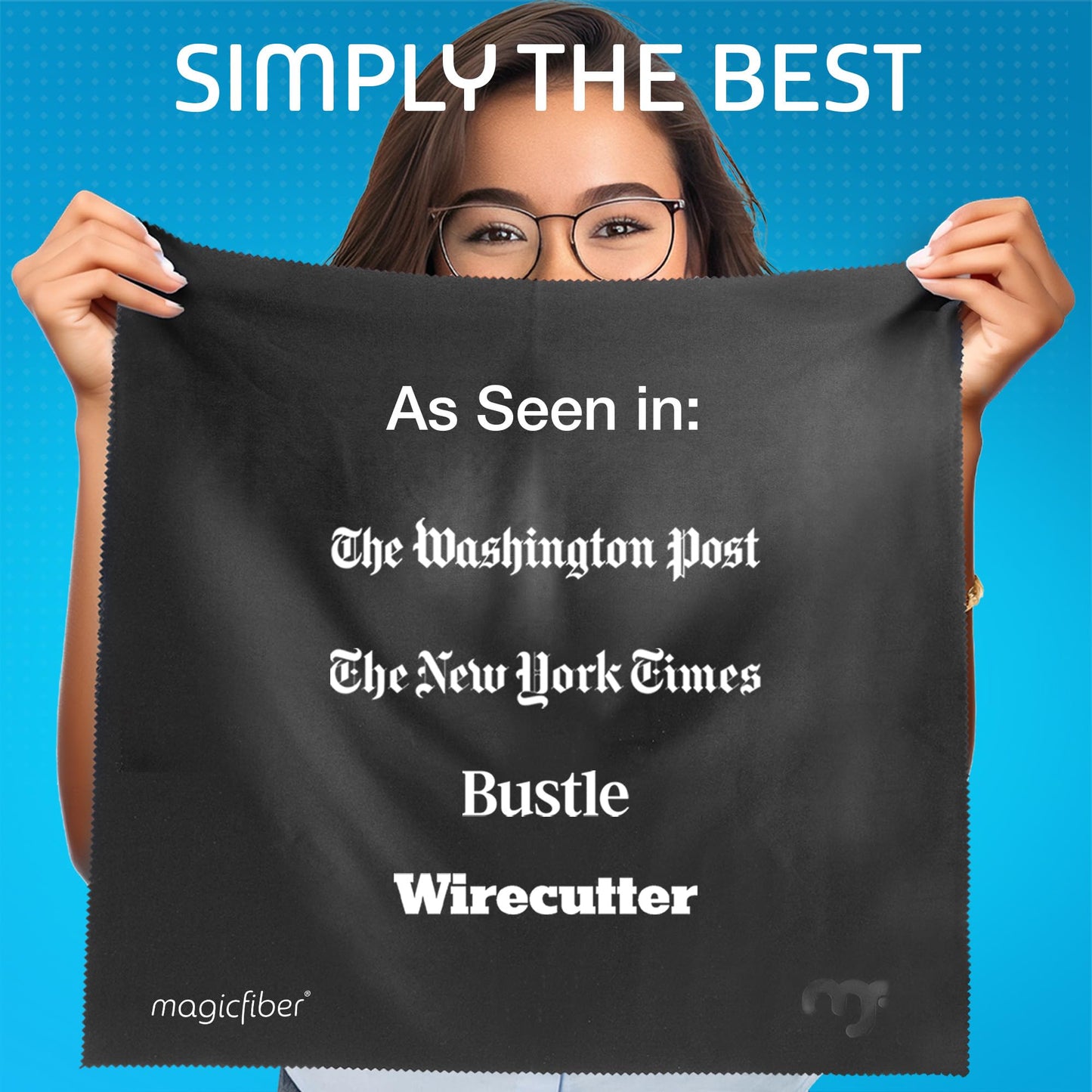 MagicFiber Extra Large Microfiber Cleaning Cloth - Premium Cloth for TV Screens, Windows, Mirrors, Glasses, Lenses, VR, Computers, Monitors, & More