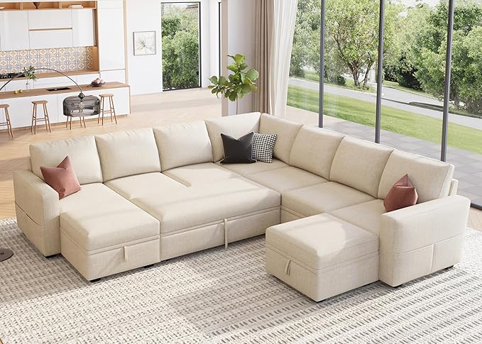 HONBAY Modular Sectional Sleeper Sofa