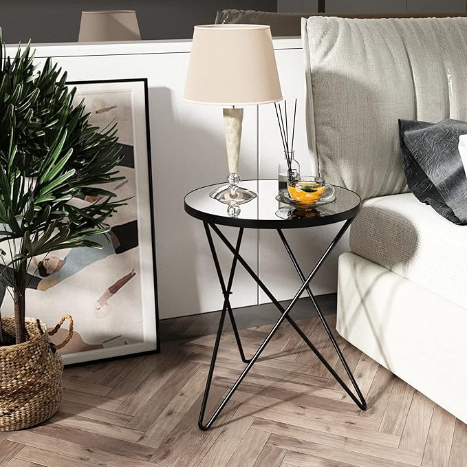 HLR Modern Round Side Table, End Table