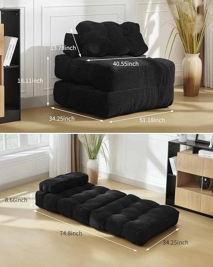 Folding Sofa Bed, 1 Person Sleeper Sofa