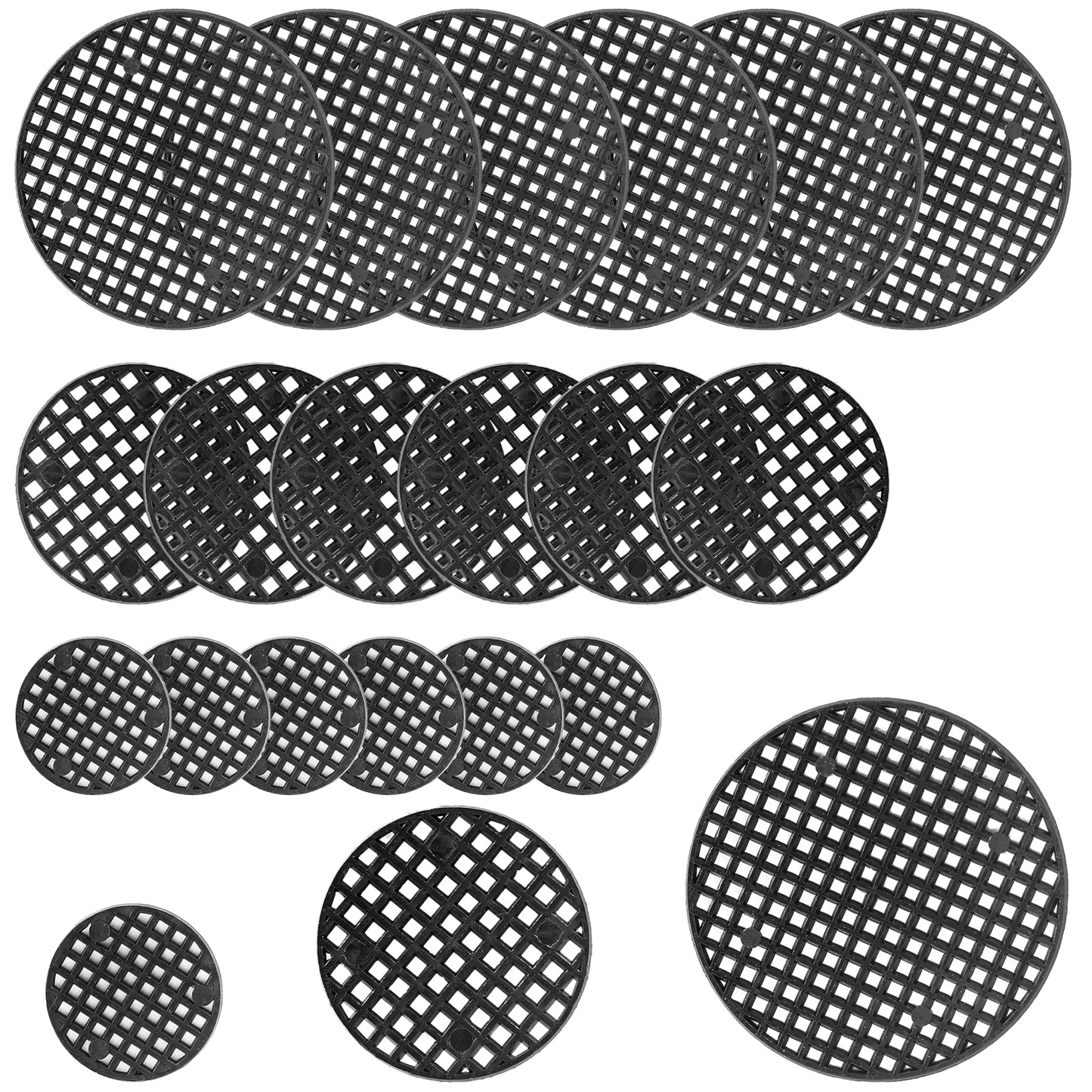 Bivethoi 150pcs Plant Pot Hole Cover - Bonsai Drainage Mesh Screens (3 Sizes, Black)