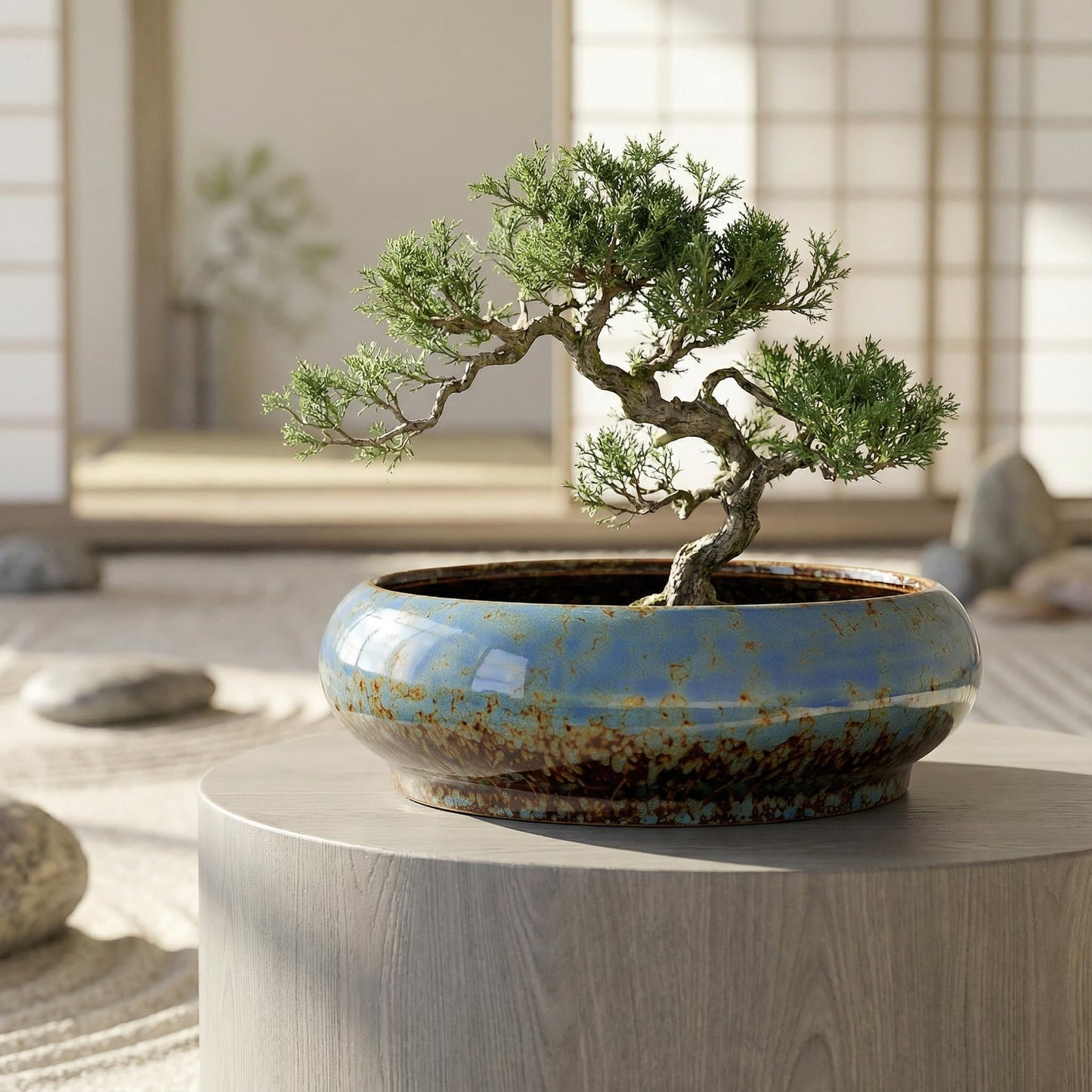 Homoyoyo Ceramic Lotus Bowl Planter Porcelain Cactus Planters for Lotus Seeds Succulents Bonsai Water Lily Arrangement Bonsai Succulents Cactus Without Hole Blue
