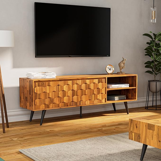 Bme Georgina Solid Wood, 10 Minutes Assembly Entertainment Center