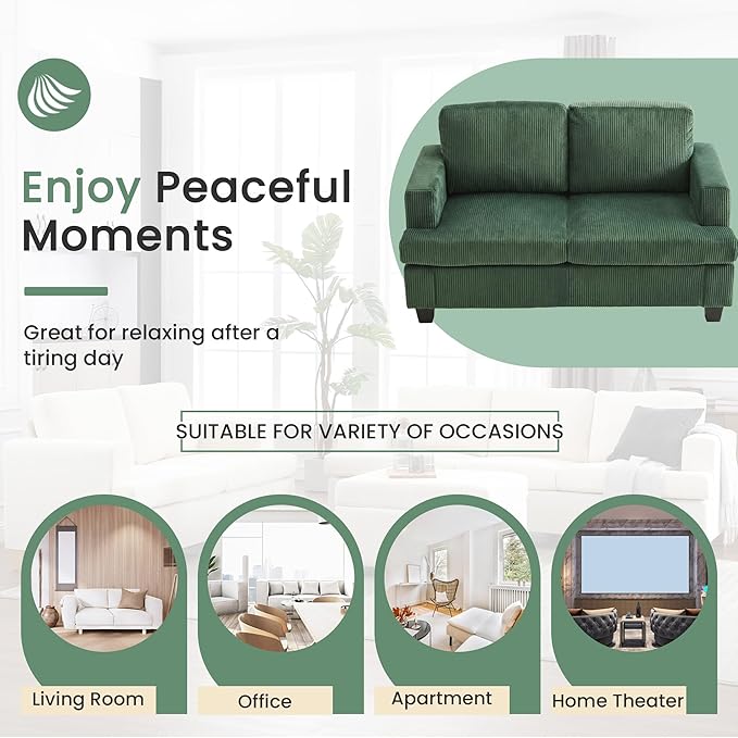 YOUDENOVA 2 Piece Set Comfy Sofa Couch, Loveseat Sofa * 2