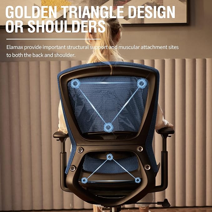 ELABEST Mesh Office Chair, Ergonomic Computer Desk Chair, Sturdy Task Chair-