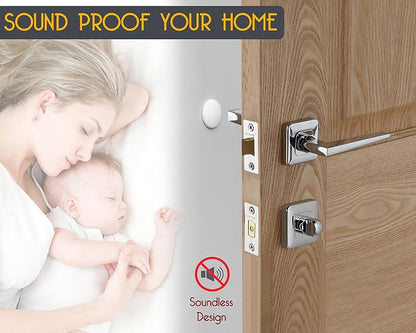 Door Stoppers - 1.57" (12 Pack) - Door Stoppers for Wall with Strong Back Adhesive - Quiet and Shock Absorbent Silicone Wall Protectors from Door Knobs - Protects Every Surface - White